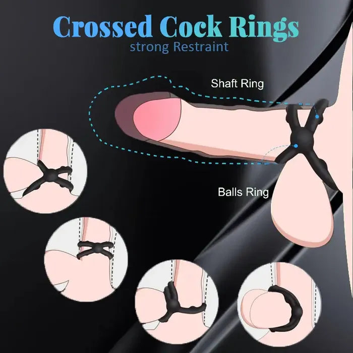 Inyarose Male Sex Toys Ball Soft Silicone Penis Ring