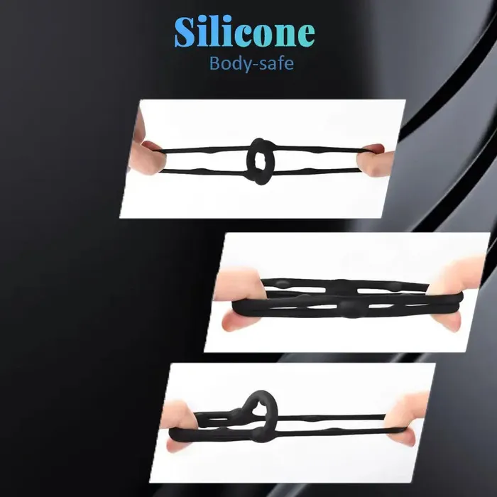 Inyarose Male Sex Toys Ball Soft Silicone Penis Ring