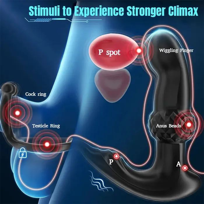 Inyarose Male Sex Toys Prostate Anal Vibrator With Penis Ring