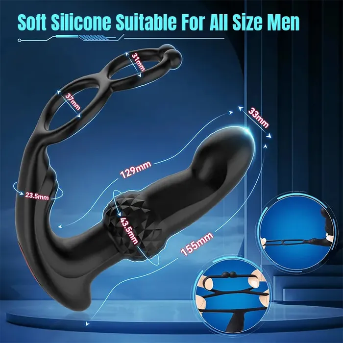 Inyarose Male Sex Toys Prostate Anal Vibrator With Penis Ring