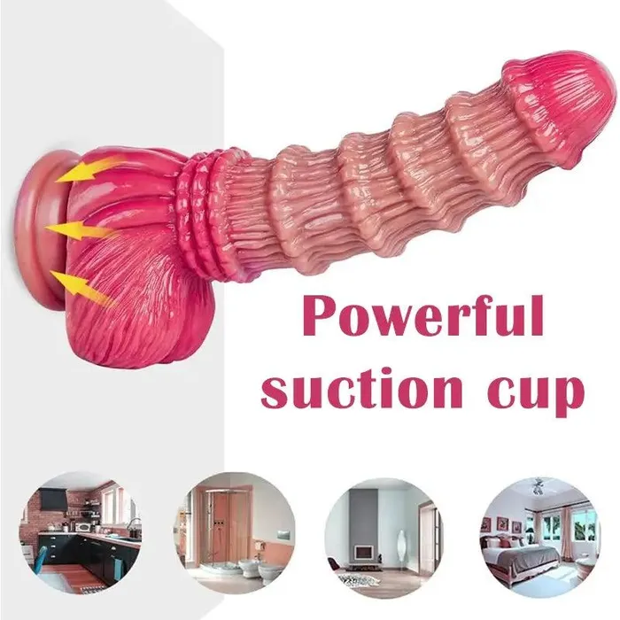 Inyarose Realistic Ribbed Textured Giant Dildo Female Sex Toys