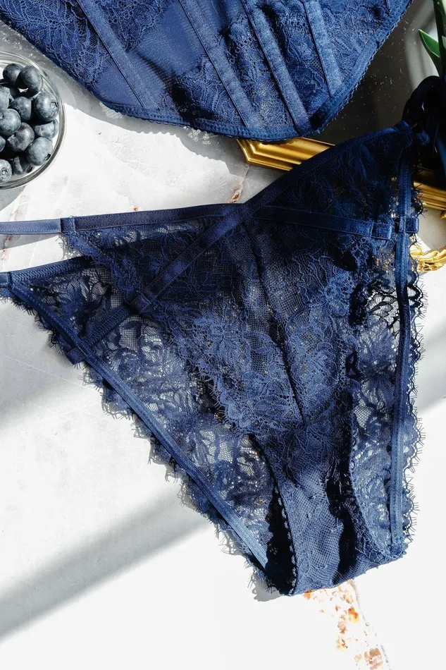 Lacy Side Tie Panty Navy Mentionables Female Sex Toys Lacy Side Tie Panty Navy Mentionables Female Sex Toys