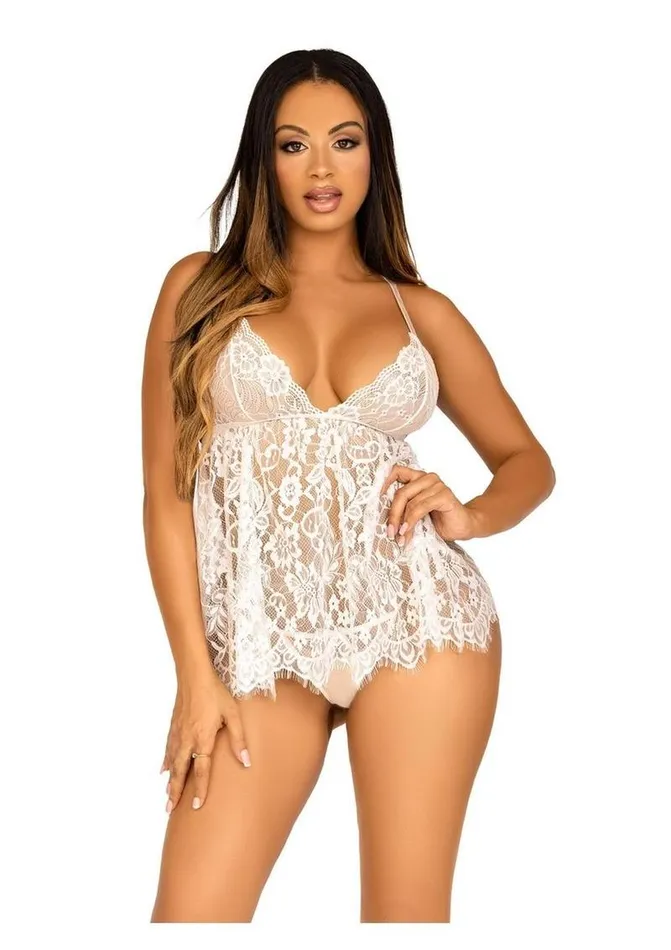 Leg Avenue Leg Avenue Floral Lace Babydoll with Eyelash Lace Scalloped Hem Adjustable CrossOver Straps and GString Panty Female Sex Toys Leg Avenue Leg Avenue Floral Lace Babydoll with Eyelash Lace Scalloped Hem Adjustable CrossOver Straps and GString Panty Female Sex Toys