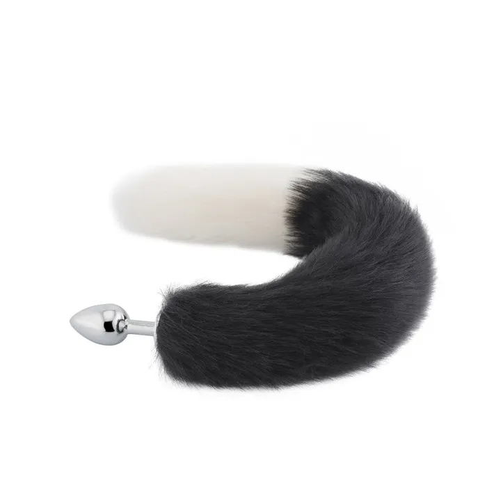 Love Plugs Black White Cat Tail Plug 16 Anal