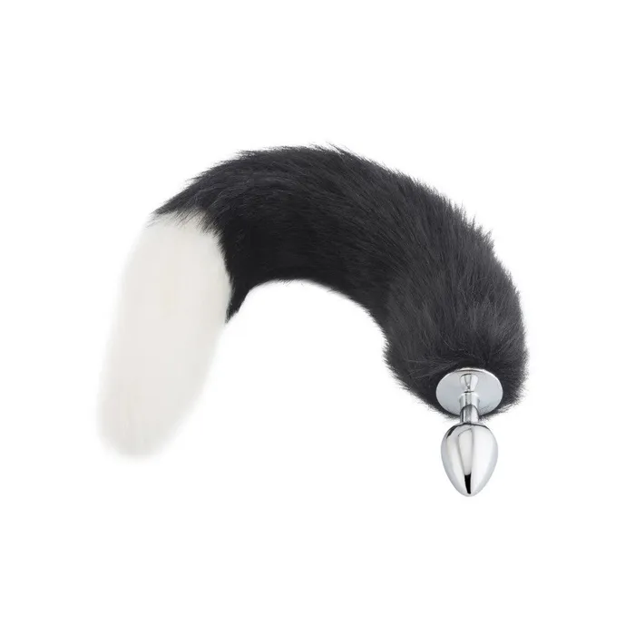Love Plugs Black White Cat Tail Plug 16 Anal
