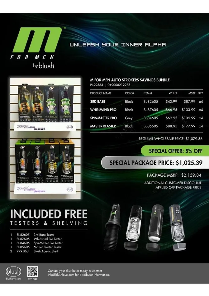 M for Men M For Men Auto Strokers Merchandising Kit Male Sex Toys