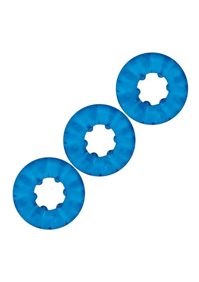 Male Sex Toys Blue Line CandB Gear Blue Line Ribbed Rider Cock Ring
