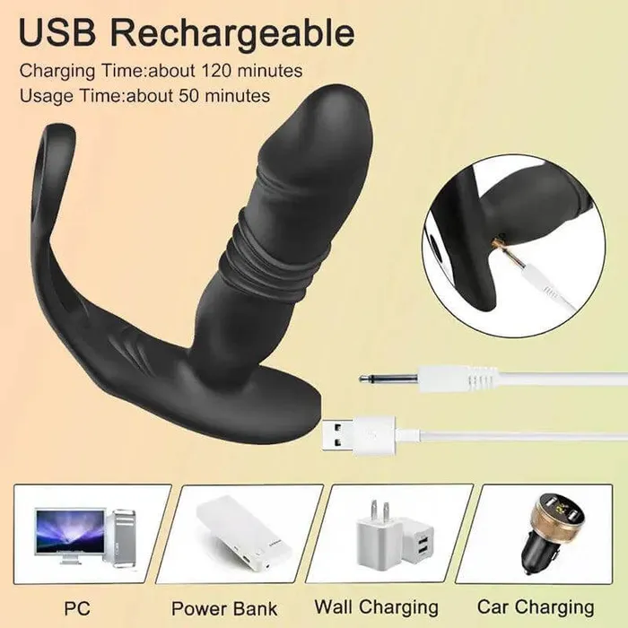 Male Sex Toys Inyarose Telescopic Massaging Prostate Stimulator