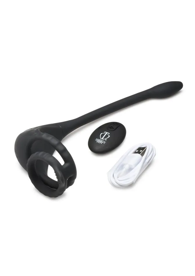 Male Sex Toys Trinity Men Vibrating Rechargeable Silicone Cock Ring and Anal Stimulator Trinity Men
