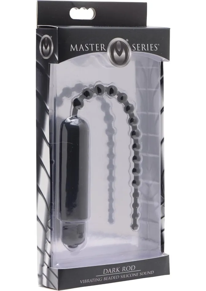 Master Series Master Series Dark Rod Vibrating Beaded Silicone Sound Female Sex Toys