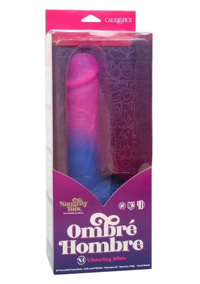 Naughty Bits Naughty Bits Ombre Hombre XL Rechargeable Silicone Vibrating Dildo Female Sex Toys