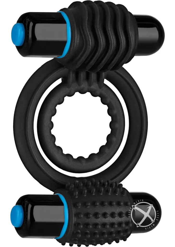Optimale Silicone Vibrating Double Cock Ring with Dual Bullets OptiMALE Male Sex Toys Optimale Silicone Vibrating Double Cock Ring with Dual Bullets OptiMALE Male Sex Toys