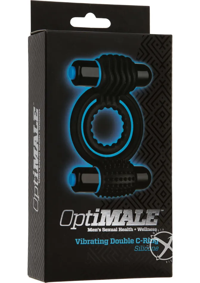 Optimale Silicone Vibrating Double Cock Ring with Dual Bullets OptiMALE Male Sex Toys