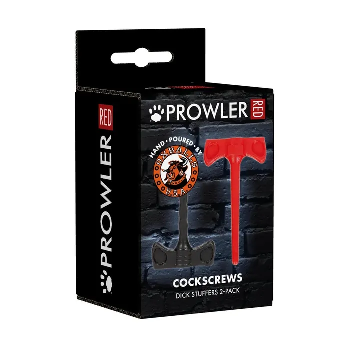Prowler RED By Oxballs CORK SCREWS Sounds 2 Piece Set Black Red Prowler RED Anal