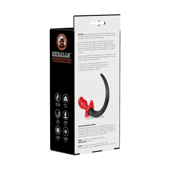 Prowler RED By Oxballs PUPTAIL Butt Plug Red Black Small Prowler RED Anal