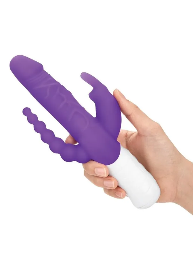 Rabbit Essentials Silicone Rechargeable Slim Realistic Double Penetration Rabbit Vibrator Rabbit Essentials Female Sex Toys