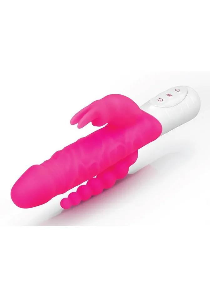 Rabbit Essentials Silicone Rechargeable Slim Realistic Double Penetration Rabbit Vibrator Rabbit Essentials Female Sex Toys