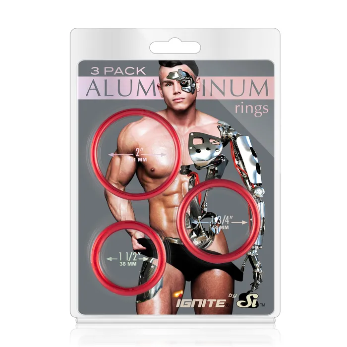 SI Novelties Male Sex Toys Si95153 COCK RING ALUMINUM RINGS 3 PACK HELLFIRE RED 2 175 15 in51 44 38 mm SI Novelties Male Sex Toys Si95153 COCK RING ALUMINUM RINGS 3 PACK HELLFIRE RED 2 175 15 in51 44 38 mm