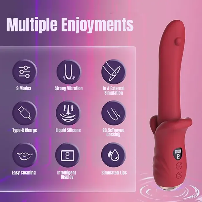 Tongue Vibrator with LCD Display Inyarose Female Sex Toys