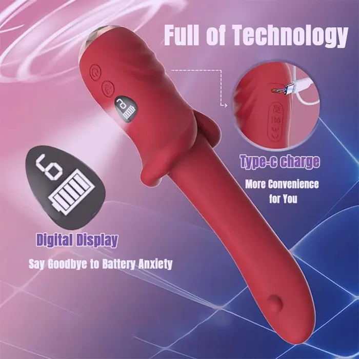 Tongue Vibrator with LCD Display Inyarose Female Sex Toys