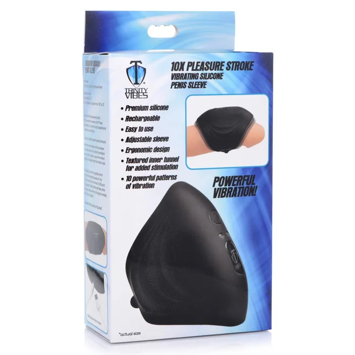 Trinity For Men Trinity For Men 10X Pleasure Stroke Vibrating Silicone Penis Sleeve Black Male Sex Toys Trinity For Men Trinity For Men 10X Pleasure Stroke Vibrating Silicone Penis Sleeve Black Male Sex Toys