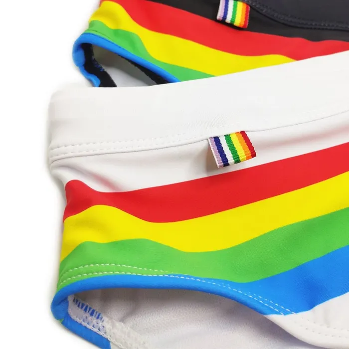 XINNEIKEEA Swimsuit Store Anal Ringaround Rainbow Swim Briefs