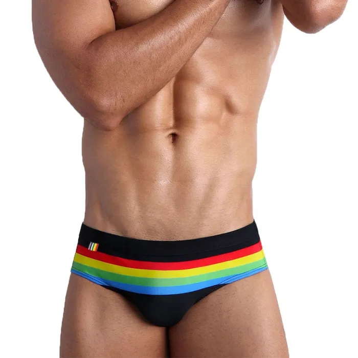 XINNEIKEEA Swimsuit Store Anal Ringaround Rainbow Swim Briefs