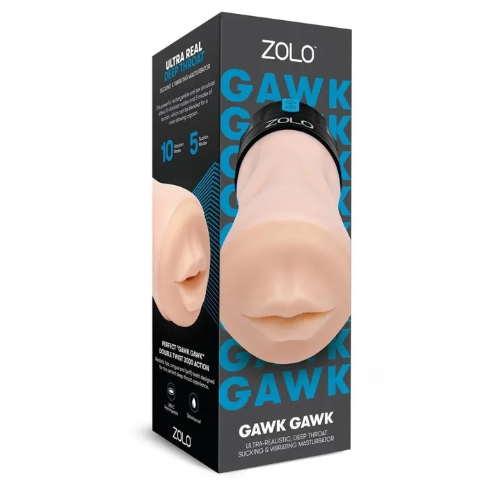 Zolo Male Sex Toys Zolo Gawk Gawk Deep Throat Sucking Vibrating Masturbator Pink