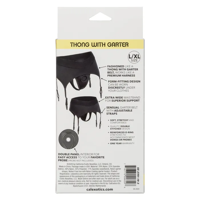 CalExotics Boundless Thong With Garter Lxl Black Male Sex Toys CalExotics Boundless Thong With Garter Lxl Black Male Sex Toys