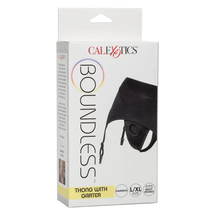 CalExotics Boundless Thong With Garter Lxl Black Male Sex Toys CalExotics Boundless Thong With Garter Lxl Black Male Sex Toys