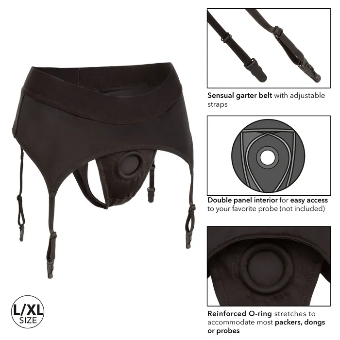 CalExotics Boundless Thong With Garter Lxl Black Male Sex Toys CalExotics Boundless Thong With Garter Lxl Black Male Sex Toys