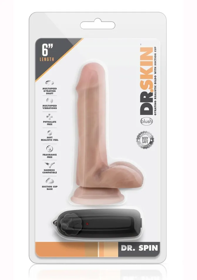 Dr Skin Dr Spin Gyrating Dildo with Suction Cup Dr Skin Female Sex Toys