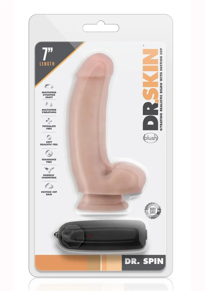 Dr Skin Dr Spin Gyrating Dildo with Suction Cup Dr Skin Female Sex Toys