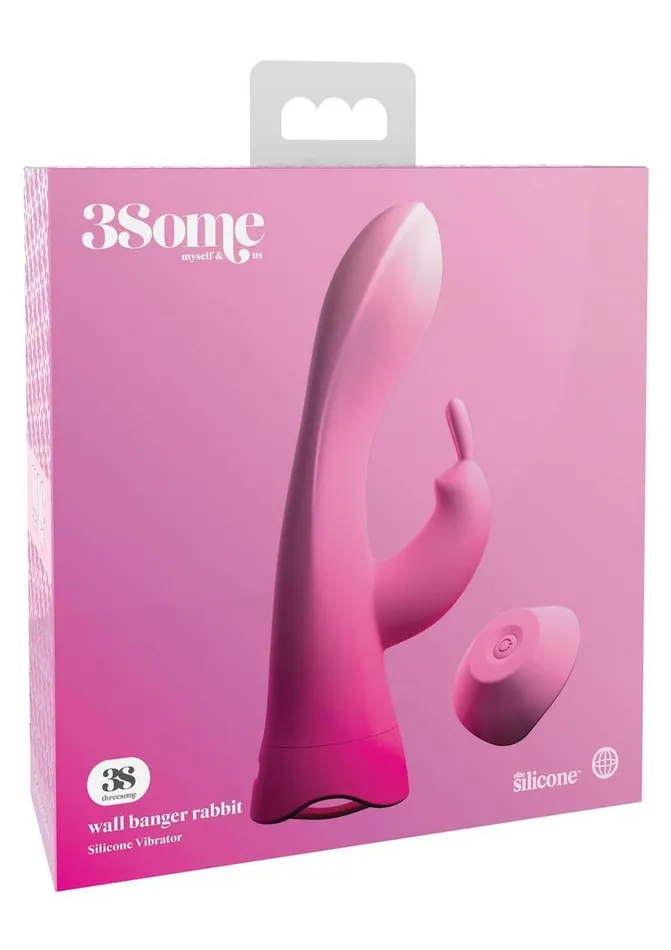 Female Sex Toys 3some 3Some Wall Banger Rabbit Silicone Vibrator USB Rechargeable Suction Cup Wireless Remote Splashproof