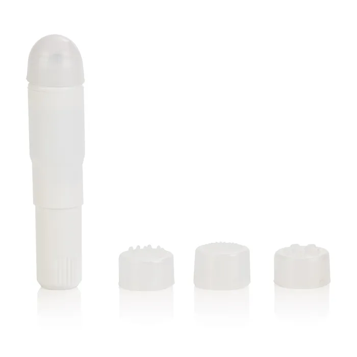 Female Sex Toys CalExotics Compact Waterproof Personal Travel Massager With 4 Tips White Female Sex Toys CalExotics Compact Waterproof Personal Travel Massager With 4 Tips White