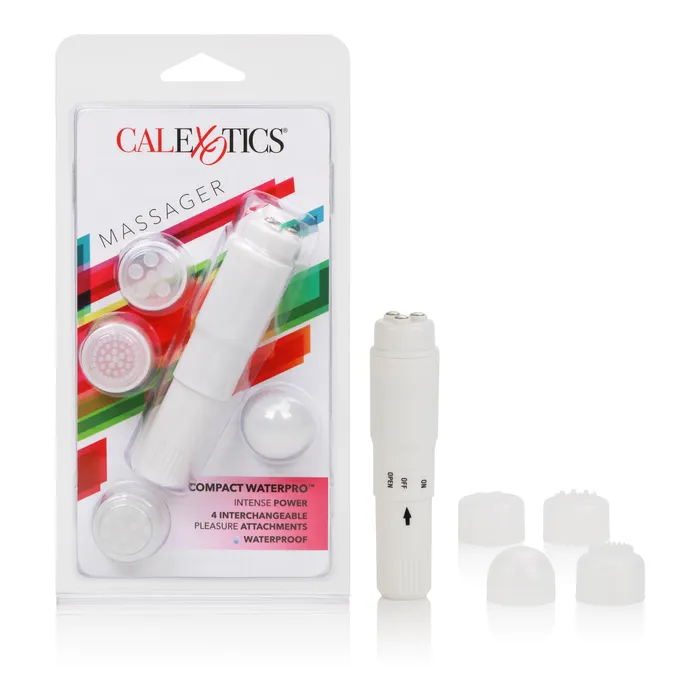 Female Sex Toys CalExotics Compact Waterproof Personal Travel Massager With 4 Tips White Female Sex Toys CalExotics Compact Waterproof Personal Travel Massager With 4 Tips White