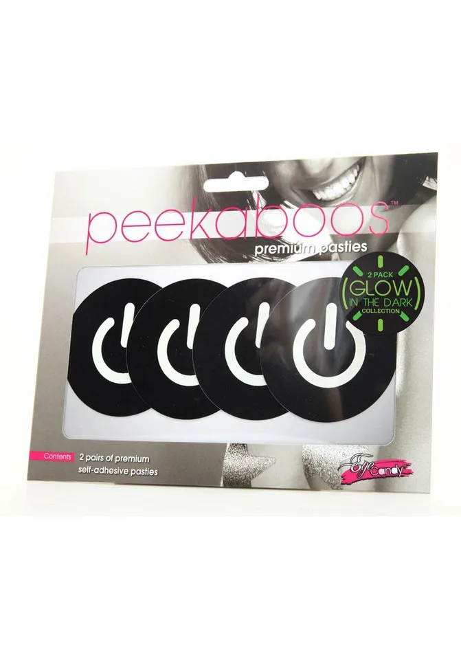 Female Sex Toys PEEKABOO Peekaboo Glow In The Dark Power Button Pasties