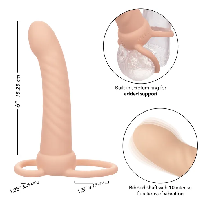 Female Sex Toys Performance Maxx Rechargeable Ribbed Dual Penetrator Ivory CalExotics Female Sex Toys Performance Maxx Rechargeable Ribbed Dual Penetrator Ivory CalExotics