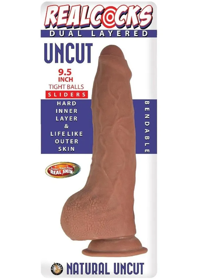 Female Sex Toys Realcocks Dual Layered Uncut Slider with Tight Balls Realcocks