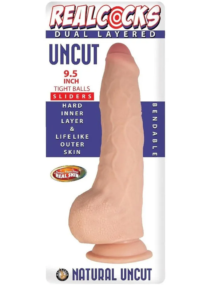Female Sex Toys Realcocks Dual Layered Uncut Slider with Tight Balls Realcocks