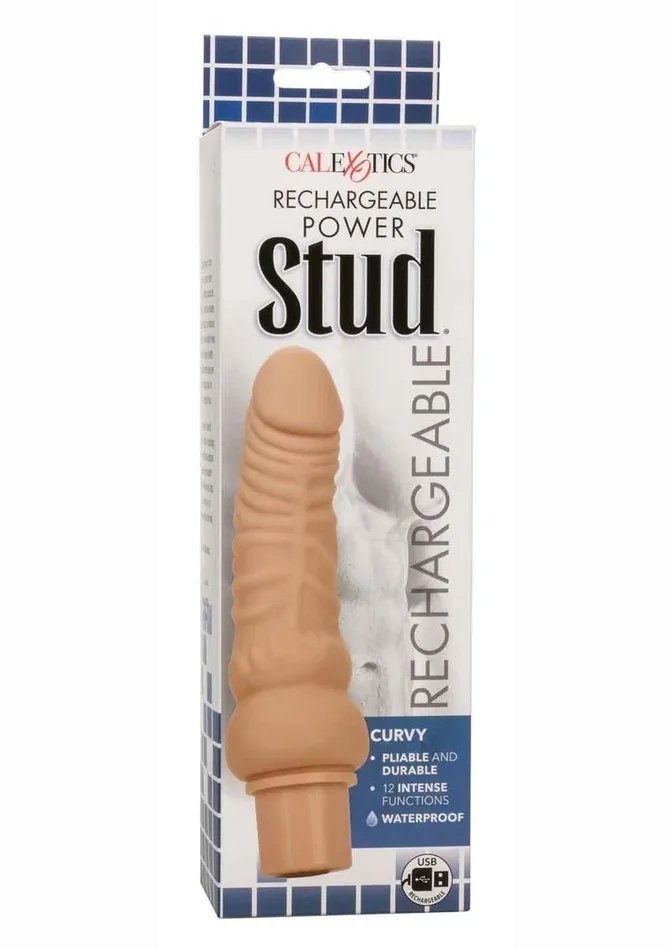 Female Sex Toys Studs Rechargeable Power Stud Curvy Silicone Vibrating Dong