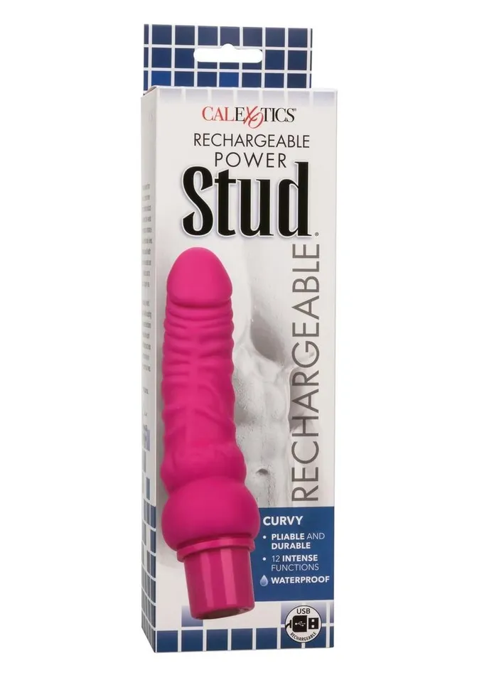 Female Sex Toys Studs Rechargeable Power Stud Curvy Silicone Vibrating Dong