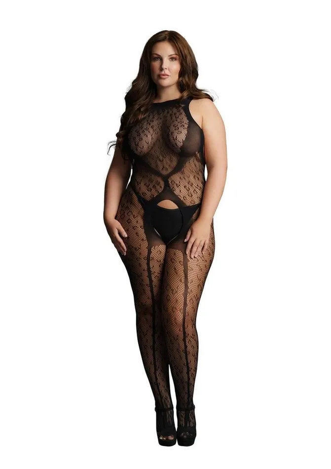 Le Desir Crotchless Leopard Bodystocking Le Desir Bodystockings Playsuits