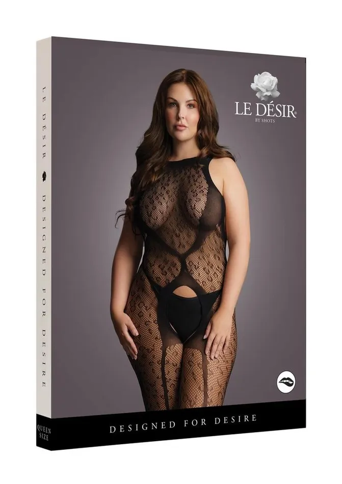 Le Desir Crotchless Leopard Bodystocking Le Desir Bodystockings Playsuits