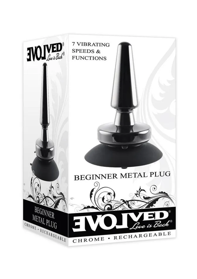 Male Sex Toys Evolved Beginner Metal Plug Rechargeable Vibrating Anal Plug