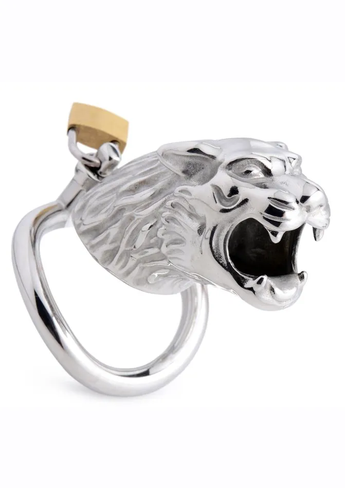 Male Sex Toys Master Series Master Series Tiger King Locking Chastity Cage