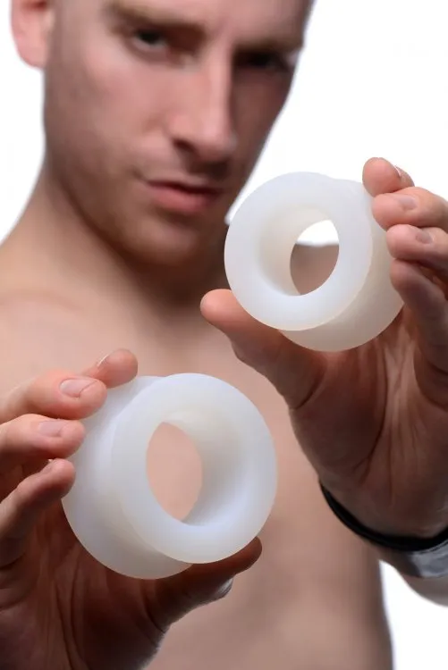Male Sex Toys XR Brands Master Series Stretch Master 2 Piece Training Silicone Ass Grommet Set Male Sex Toys XR Brands Master Series Stretch Master 2 Piece Training Silicone Ass Grommet Set