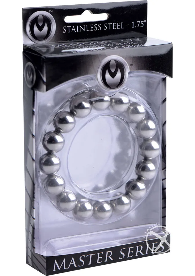Master Series Male Sex Toys Master Series Meridian Stainless Steel Beaded Cock Ring