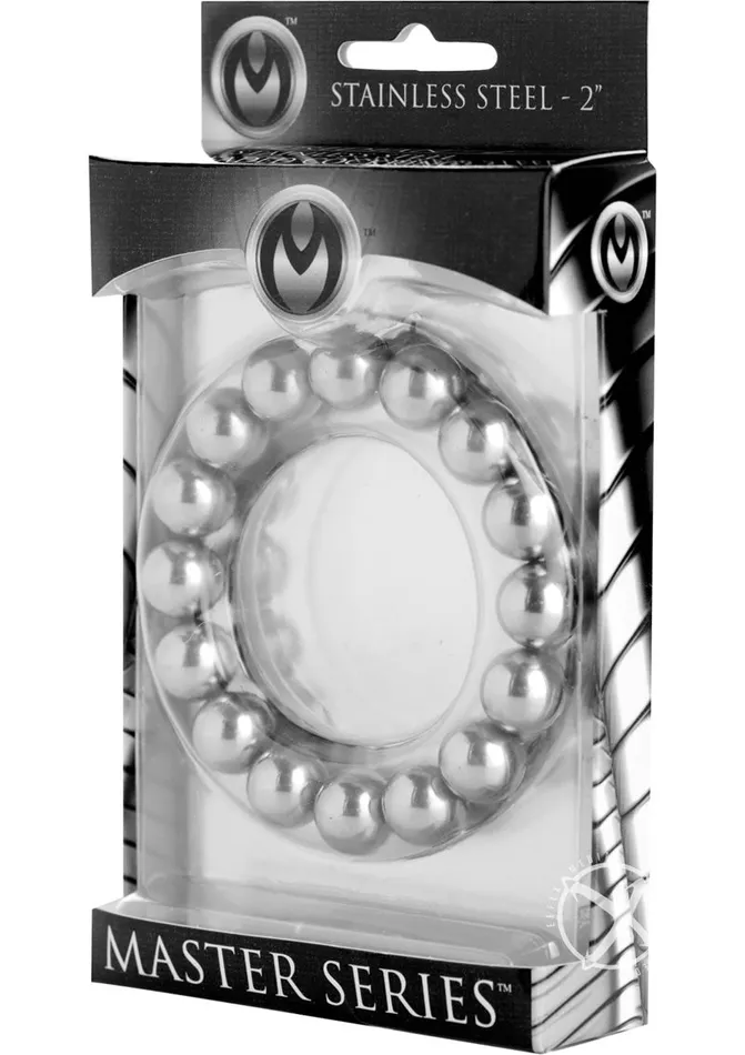 Master Series Male Sex Toys Master Series Meridian Stainless Steel Beaded Cock Ring