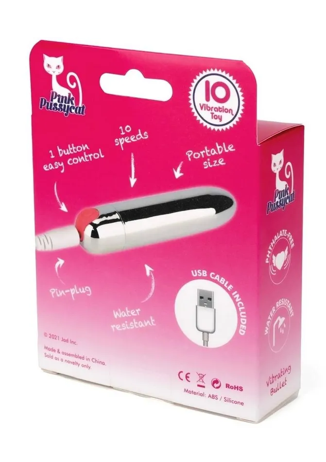 Pink Pussycat Female Sex Toys Pink Pussycat Rechargeable Vibrating Bullet